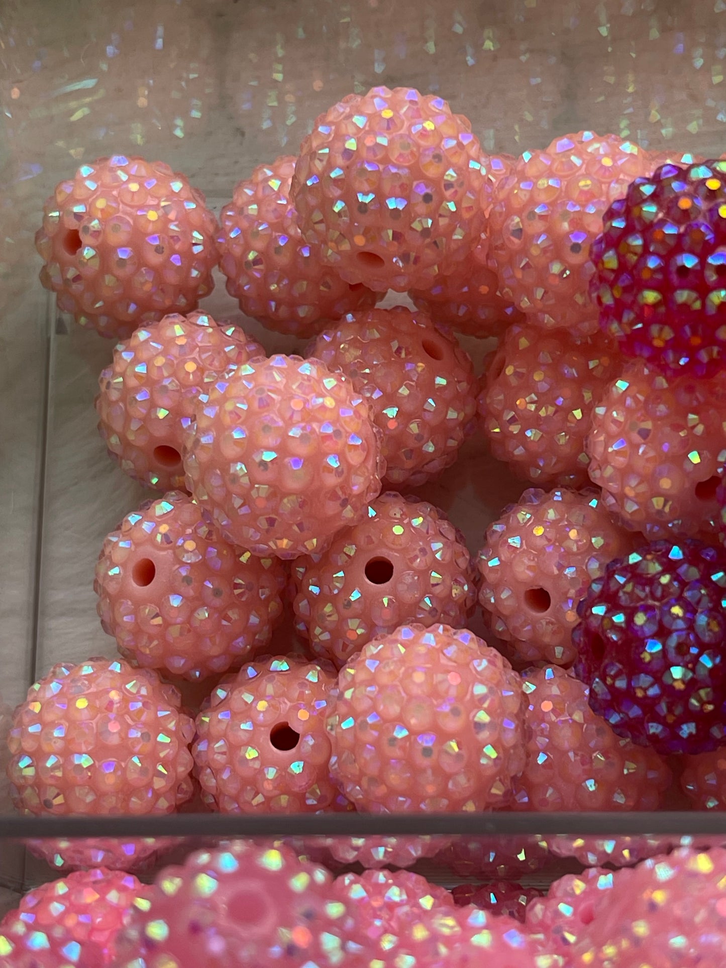 20mm CHUNKY ABS RHINESTONE Beads- Solids (33 Options)