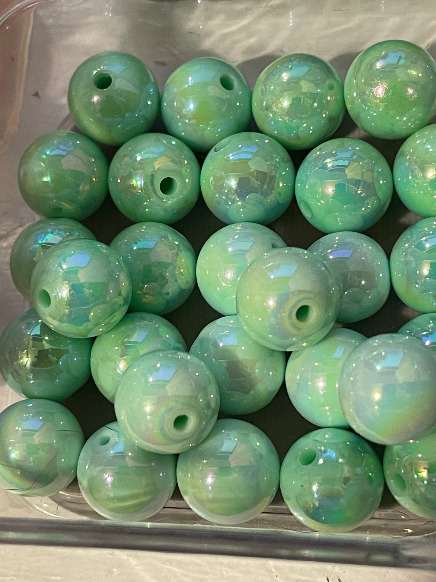 16mm ACRYLIC Bead SOLID COLORS w ABS Shine (24 Options)