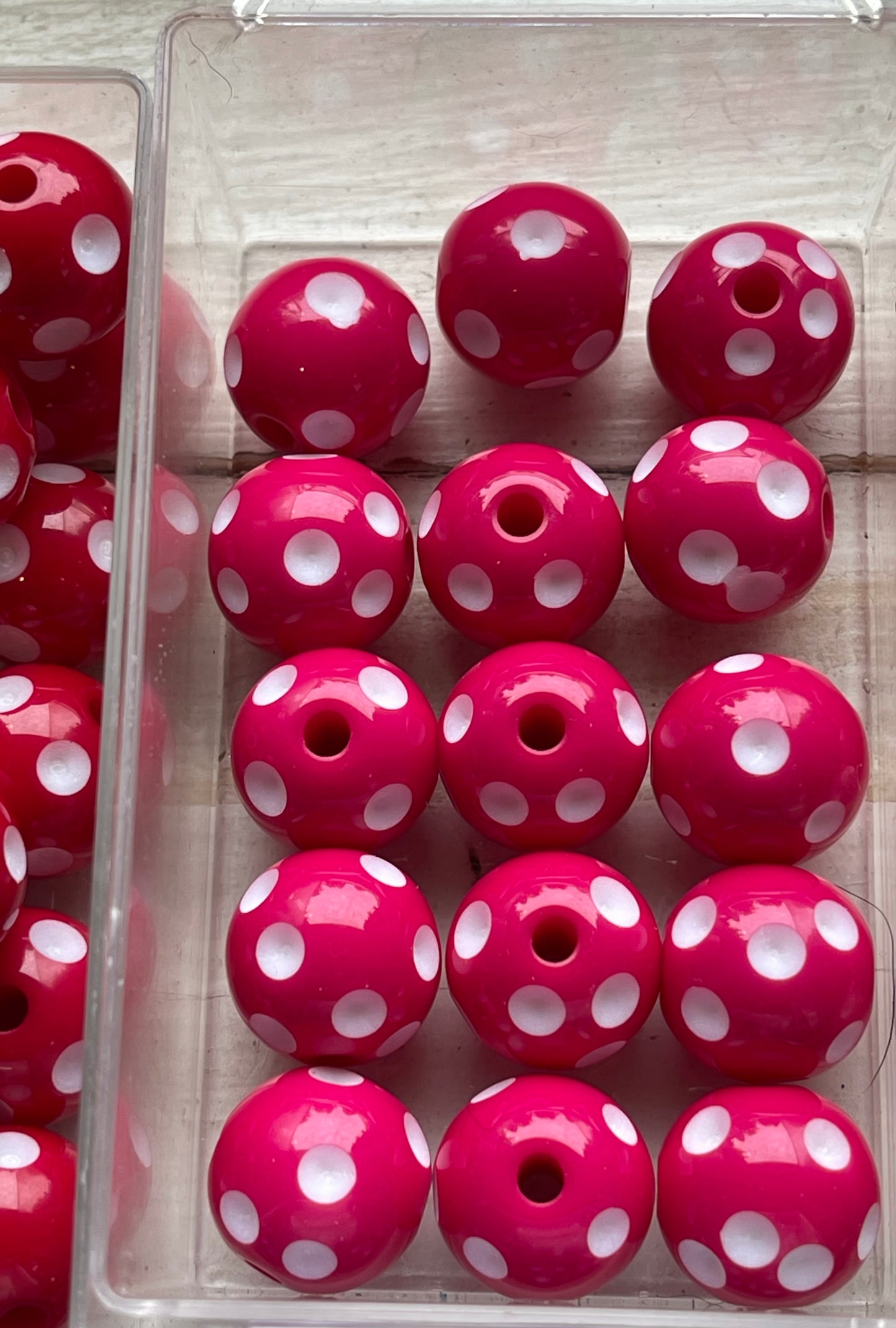 16mm ACRYLIC BEAD Recessed Polka Dot (14 Color Variations)