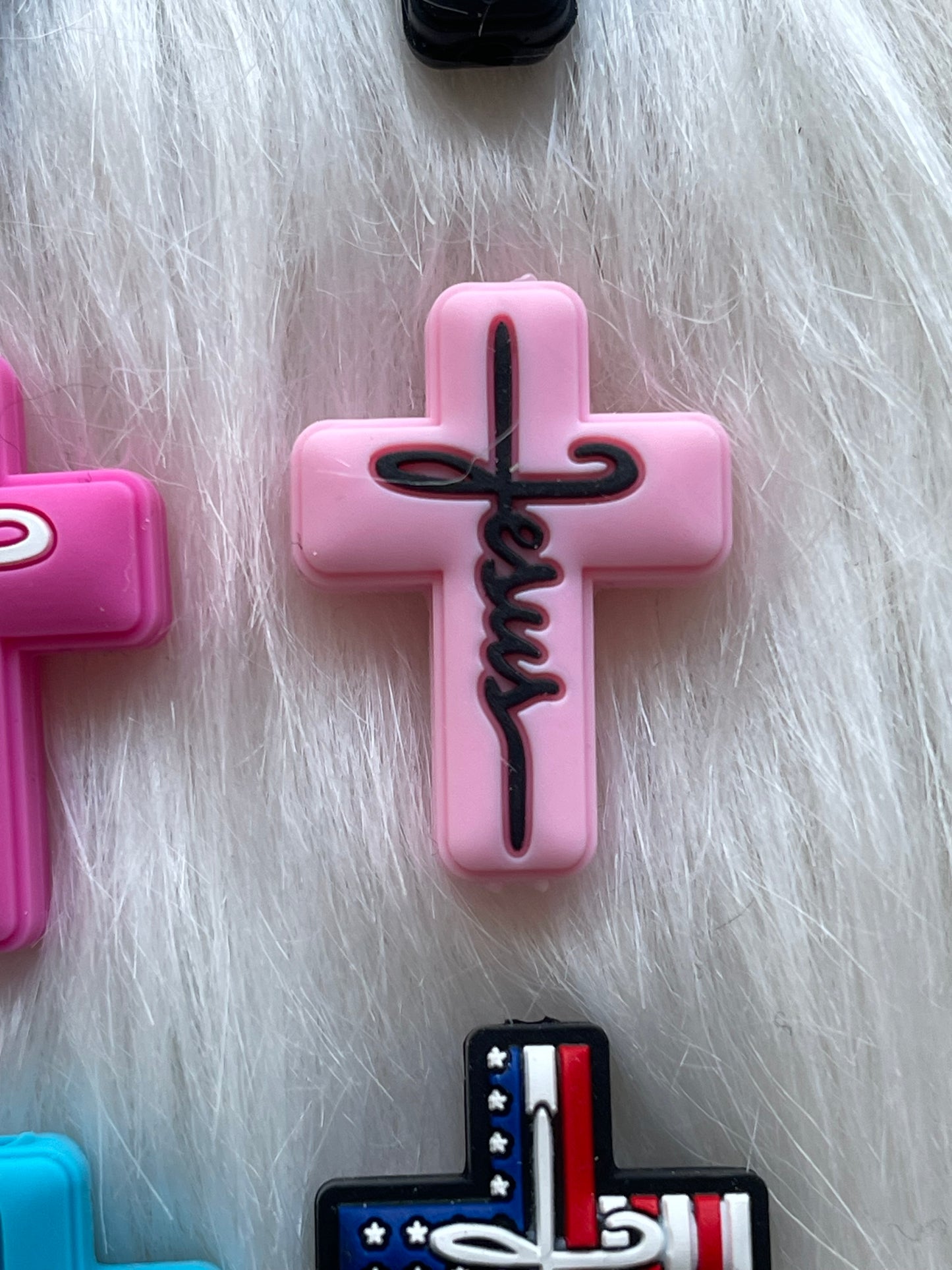 SILICONE FOCAL- Cross, Jesus, Faith (18 Options & Discount Scoops)