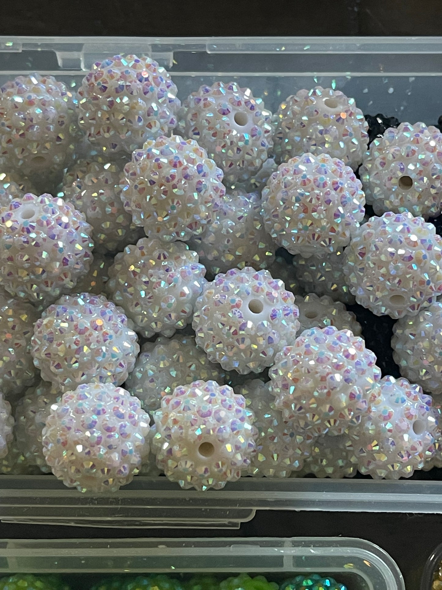 20mm CHUNKY RHINESTONE bubblegum Bead (15 Options)