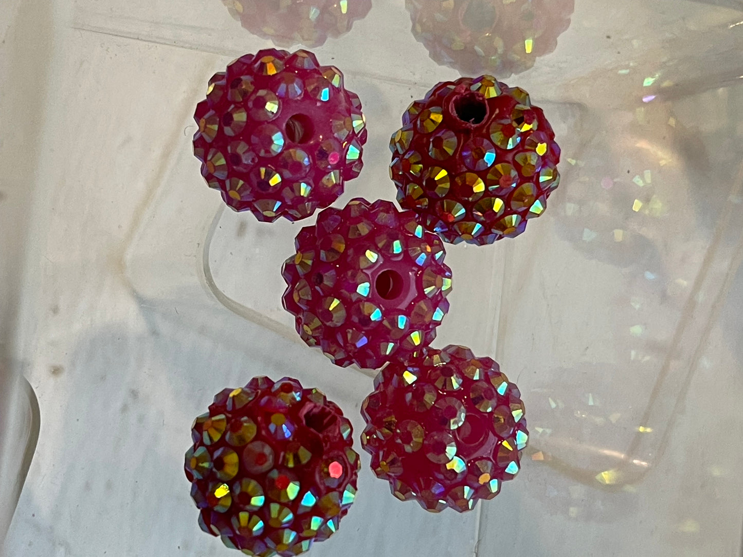 16mm CHUNKY ABS RHINESTONE Bead (15 Color Options)