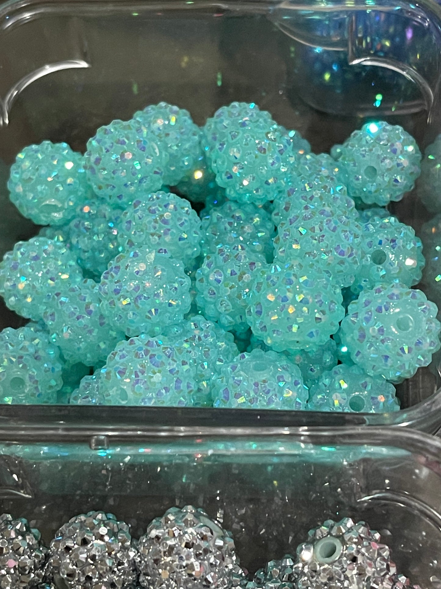 16mm CHUNKY RHINESTONE SHINY bubblegum Bead (8 Color Options)