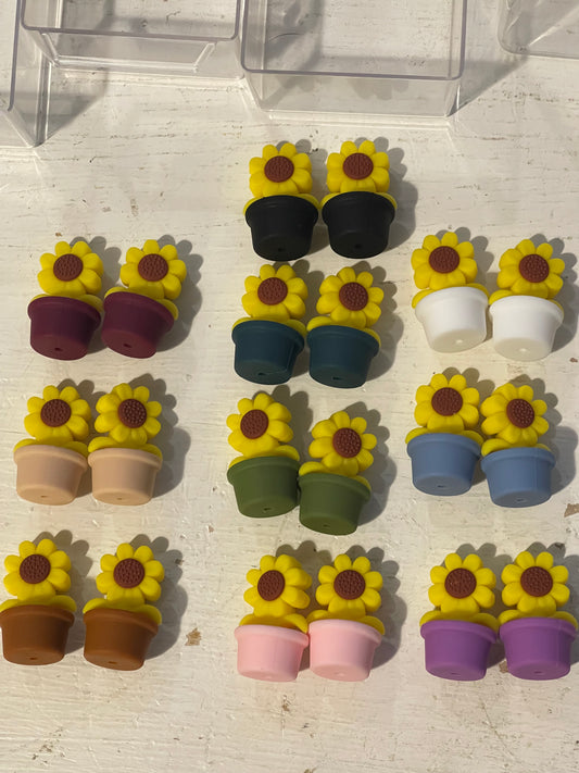 SILICONE FOCAL - Flowers in a Pot (10 options)