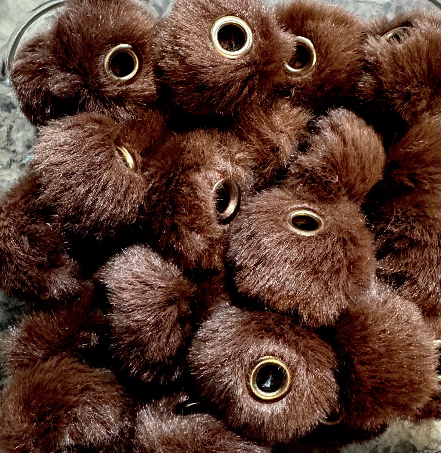 Spacers- 14mm Soft Fuzzy Pom Pom (Faux Rabbit Fur)