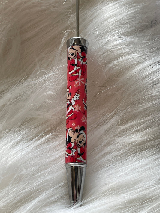 PEN BLANK PRINTED Christmas Mickey & Minnie(quantity discount available)