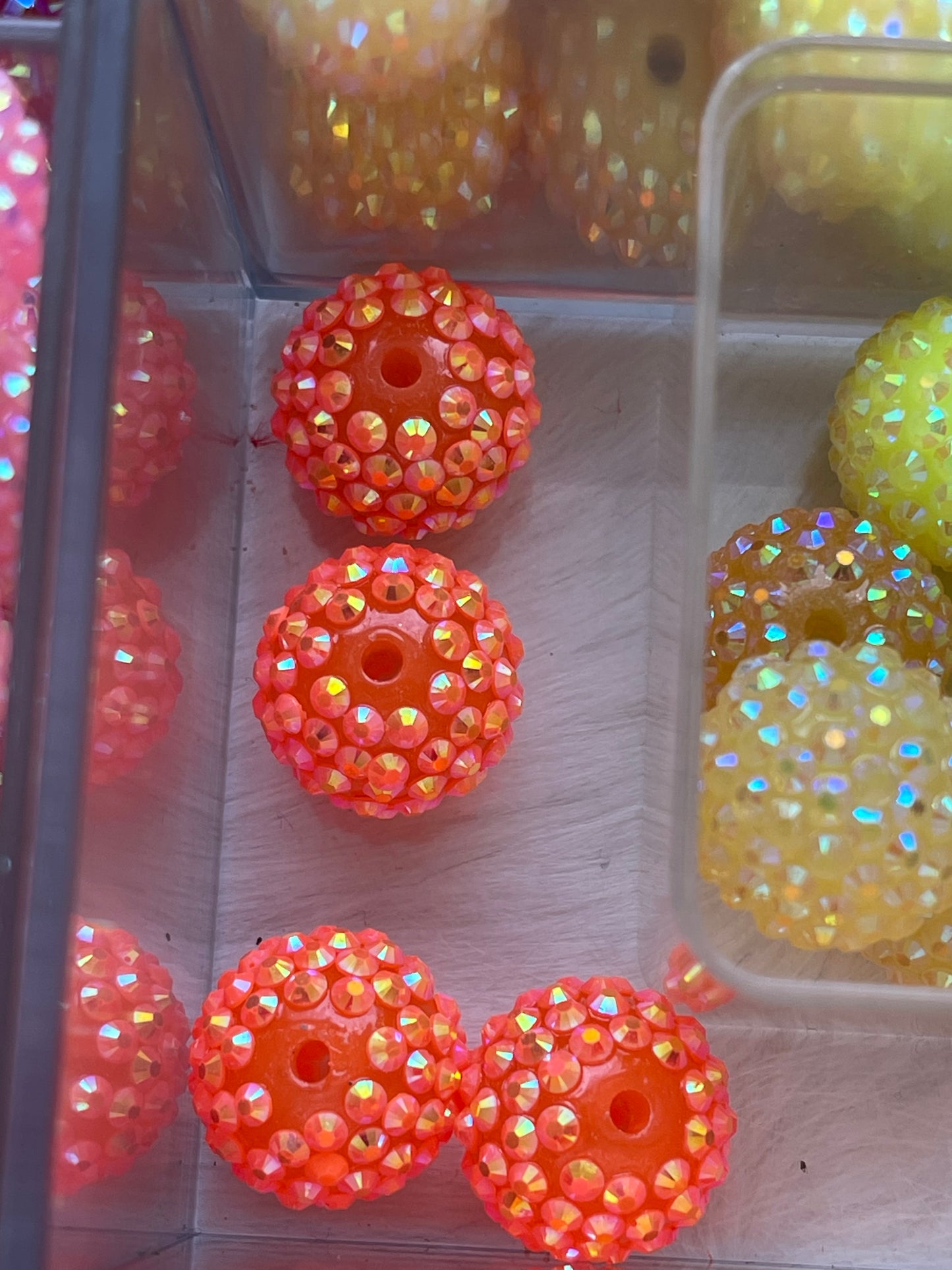 20mm CHUNKY ABS RHINESTONE Beads- Solids (33 Options)