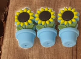 SILICONE FOCAL - MINI Flowers in a Pot (6 options)