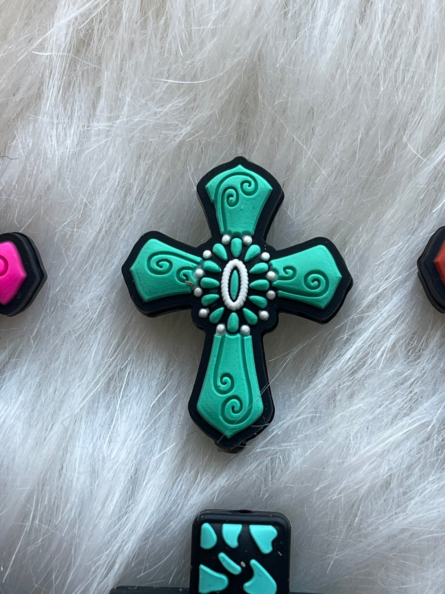 SILICONE FOCAL- Cross, Jesus, Faith (18 Options & Discount Scoops)
