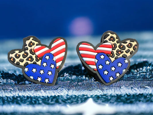 SILICONE FOCAL-American Flag Hearts