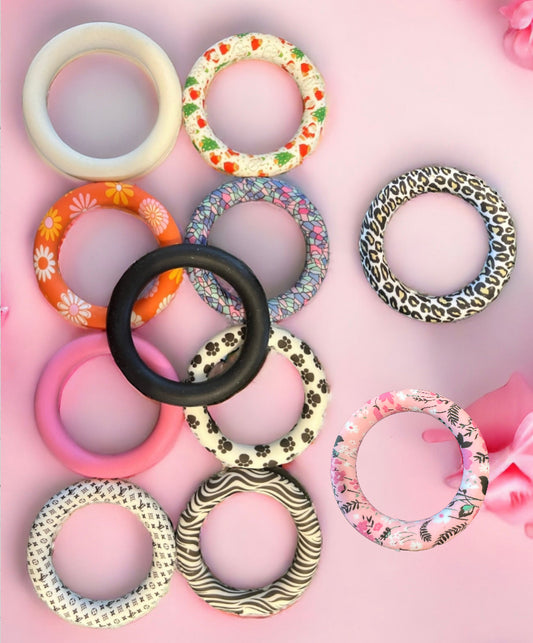 65mm Round Ring Silicone Focal for Pendants-Freshies-Car Mirrors (27 options)