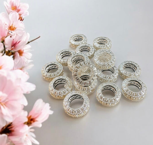 12mm Spacers- exquisite silver and pearl metal spacer