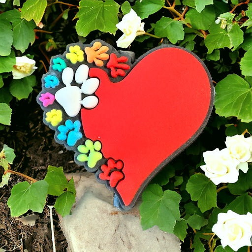 SILICONE FOCAL- PAW PRINT HEART