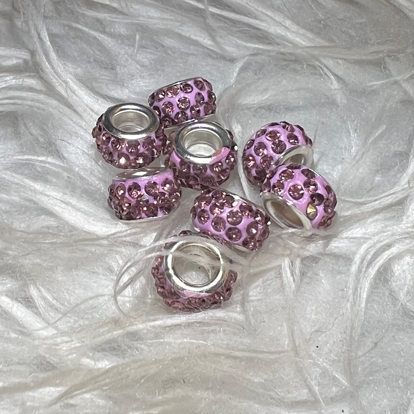 SPACERS-12mm RHINESTONES (Big Hole Thicks ) Purple(RHINESTONES SPREAD APART) 3 Color Variations