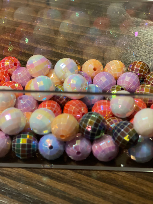16mm ACRYLIC BEAD Disco Ball w/ ABS Shine (12 Options)