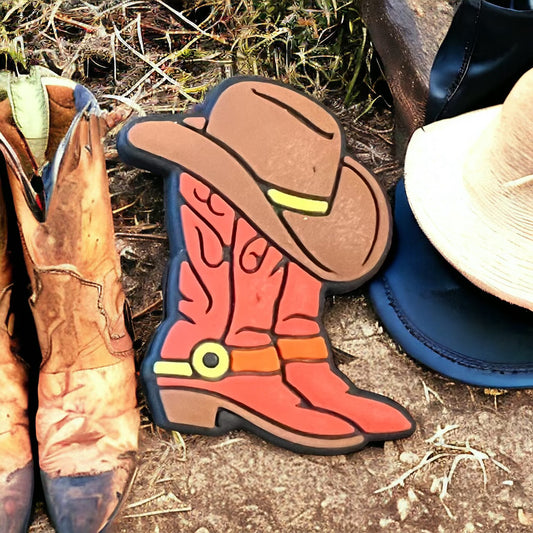 SILICONE FOCAL- Brown Cowboy Hat and Boot