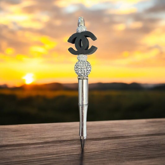 CUSTOM PREMADE Clearance PEN-BLACK C'S BLING-CHROME PEN COMPLETE