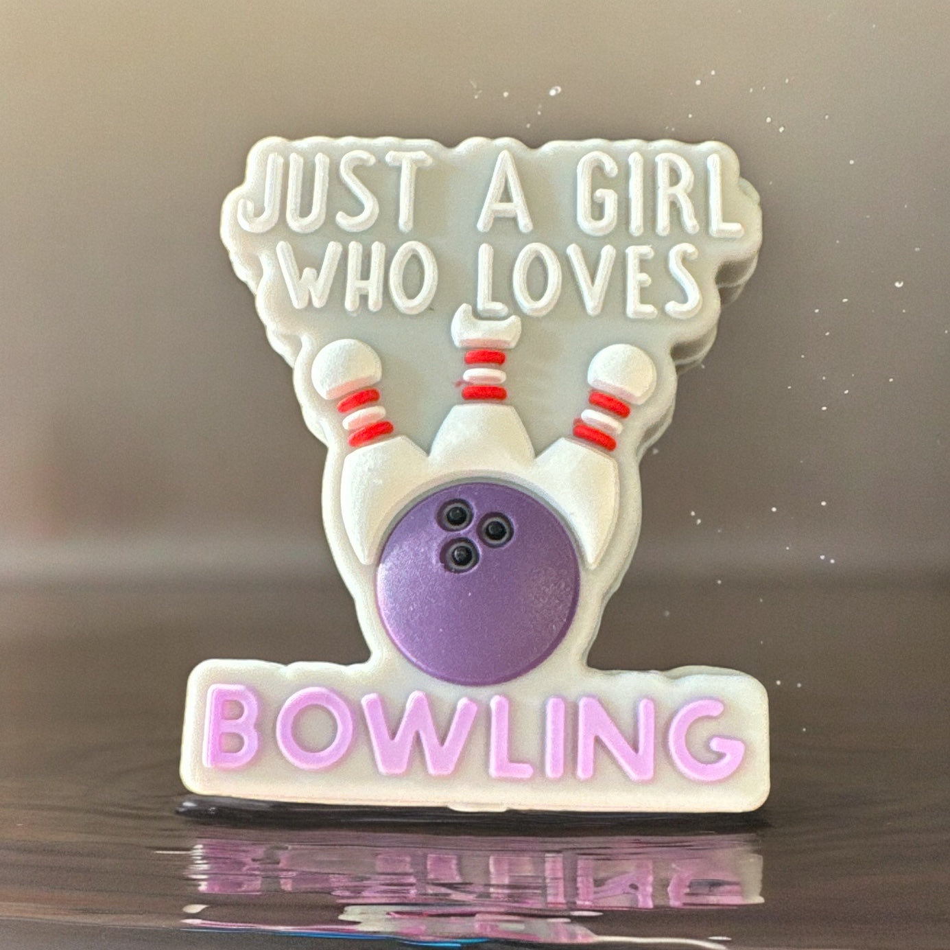 SILICONE FOCAL- Just a Girl who loves Bowling