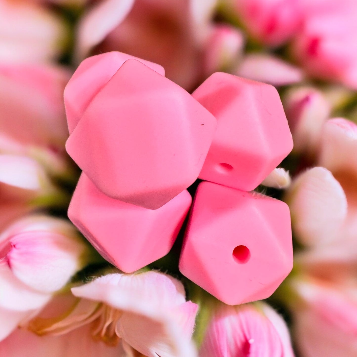 14.3mm SILICONE HEX BEADS (62 Options & Discount Scoop)
