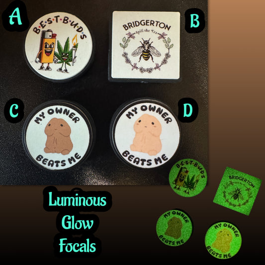 SILICONE FOCAL- Luminous Printed Focal Beads