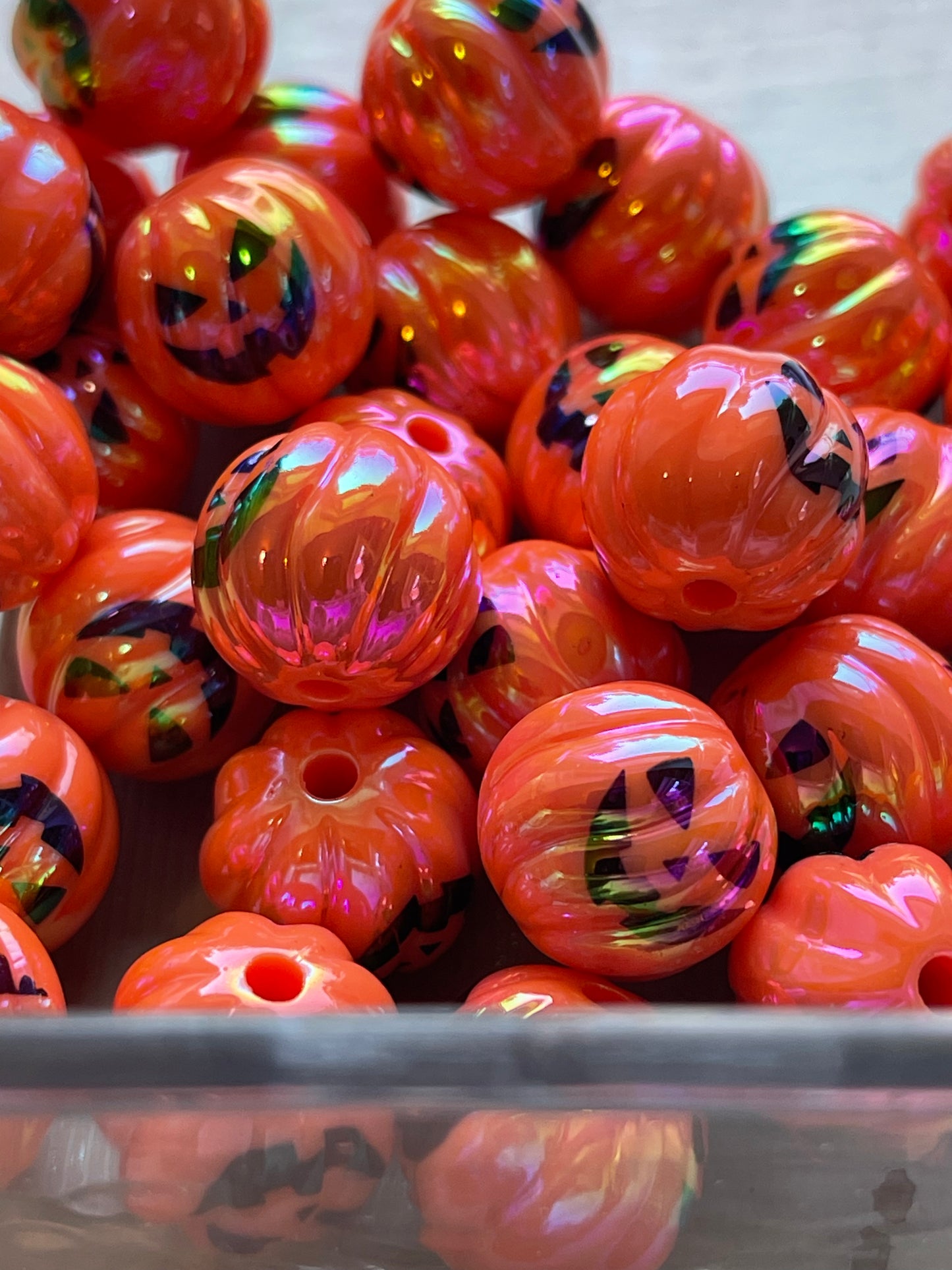 15mm ACRYLIC BEAD PUMPKIN (ABS Clear-coat shine)