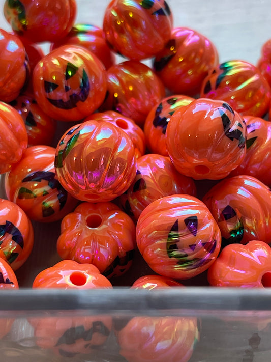 15mm ACRYLIC BEAD PUMPKIN (ABS Clear-coat shine)
