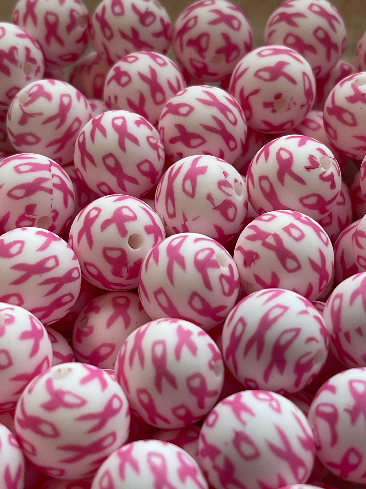 15mm SILICONE BEAD - PRINTED (21 Options)