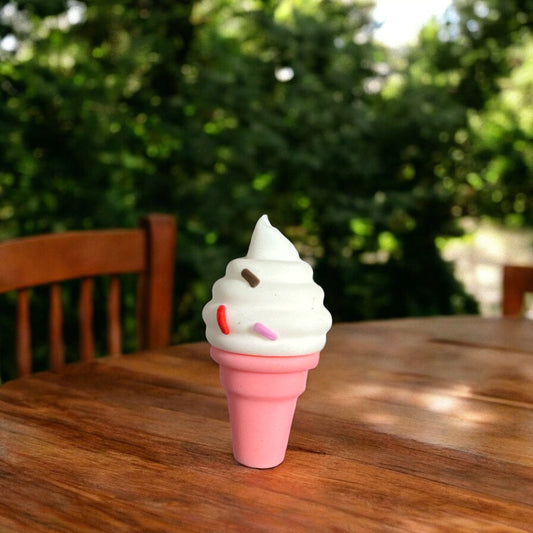 3D SILICONE FOCAL- Ice Cream Cone Pink