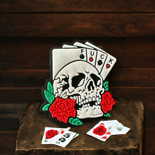 SILICONE FOCAL- Playing Cards Skull (F*CK)