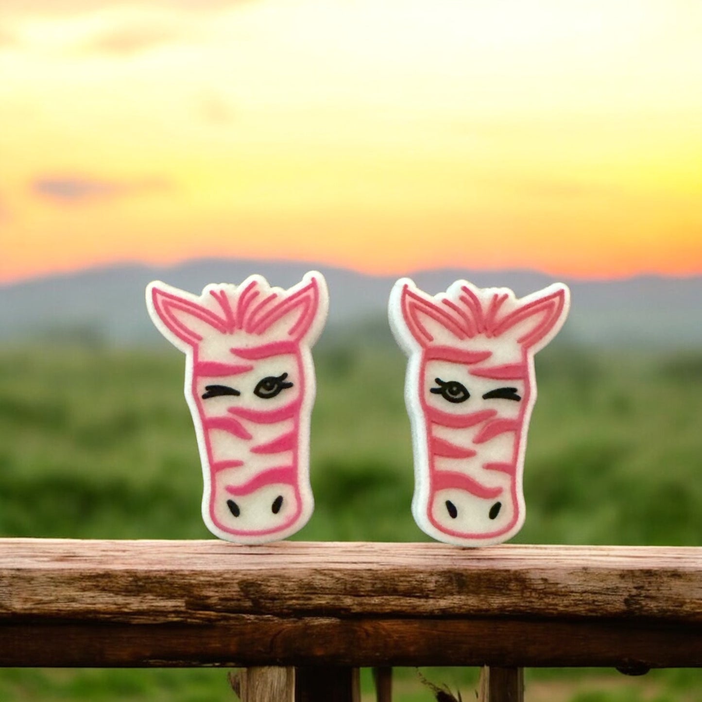 SILICONE FOCAL- Pink Zebra Head (2 Options)