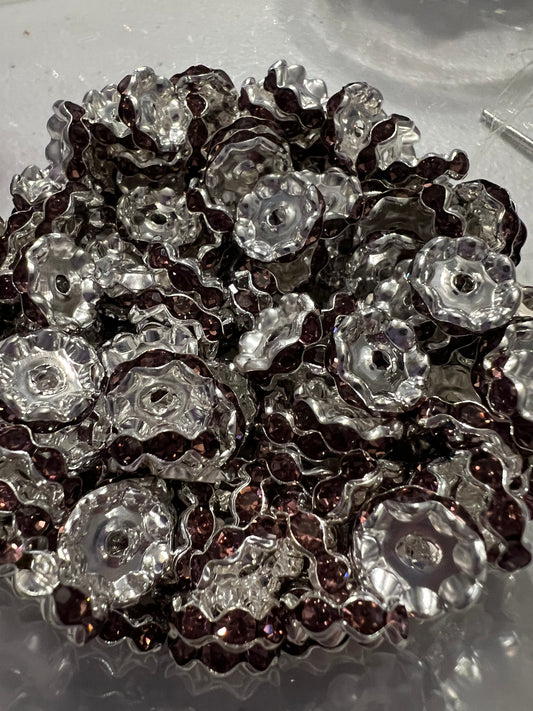 SPACERS-12mm WAVY RHINESTONES  4 Options