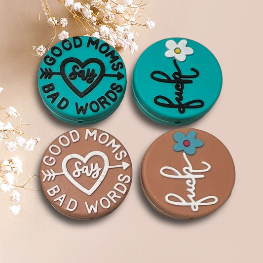 SILICONE FOCALS- GOOD MOMS SAY BAD WORDS (SIDE 1) F__K(SIDE 2) (3 OPTIONS)
