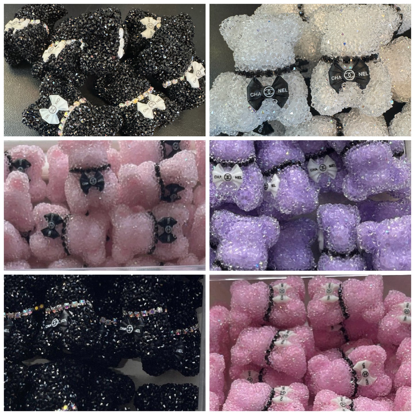 RHINESTONE ACRYLIC FOCAL- Sugar Bear (4 Channel OPTIONS)