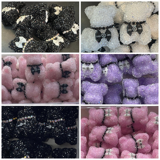 RHINESTONE ACRYLIC FOCAL- Sugar Bear (4 Channel OPTIONS)