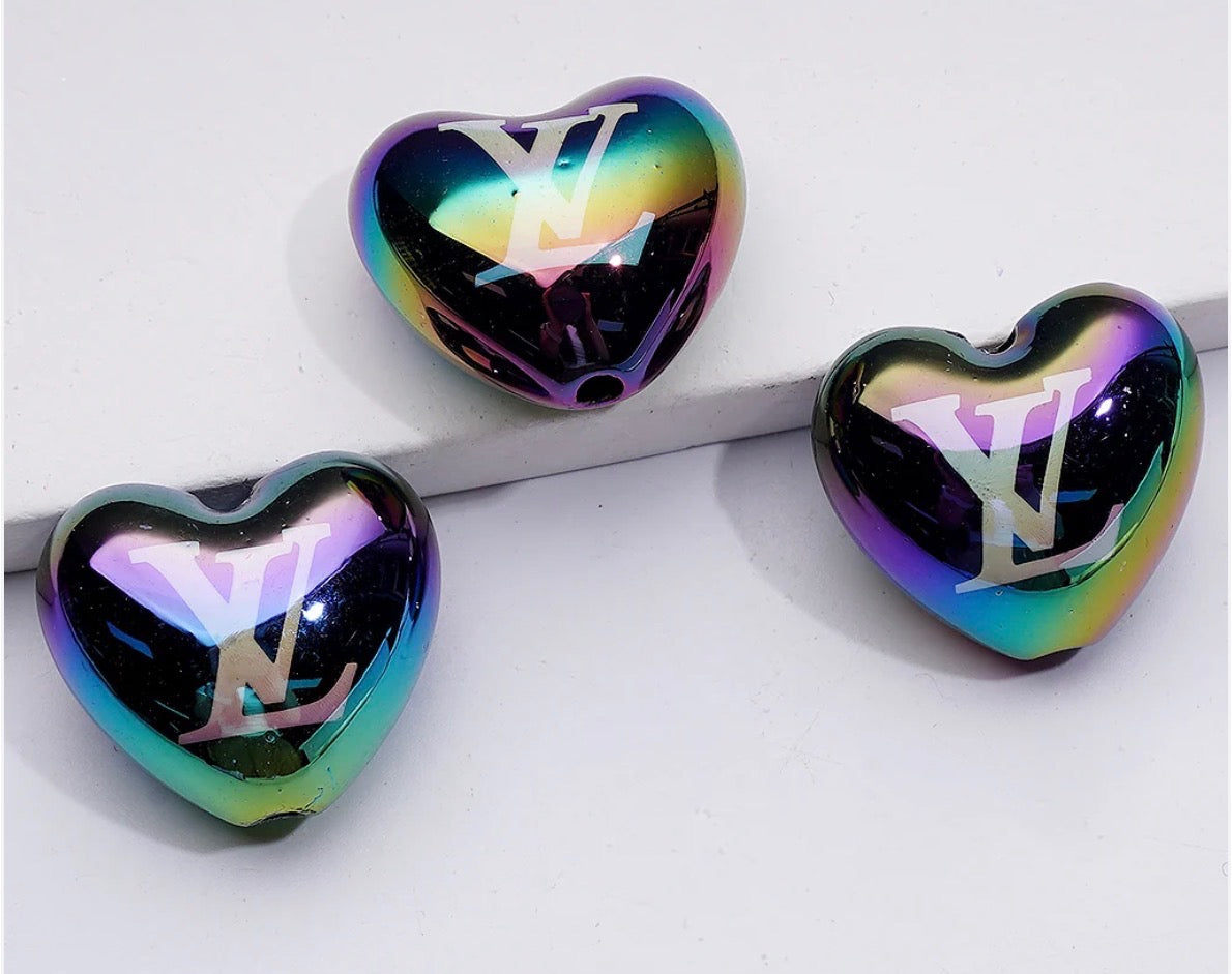 ACRYLIC BEAD or Heart-Designer(15mm Basketball/Baseball or 23x20mm Heart)