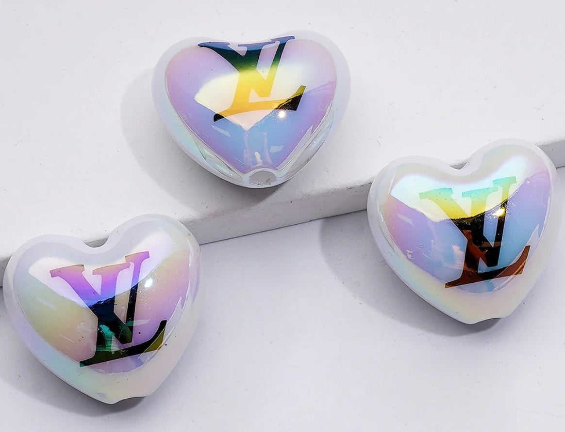 ACRYLIC BEAD or Heart-Designer(15mm Basketball/Baseball or 23x20mm Heart)